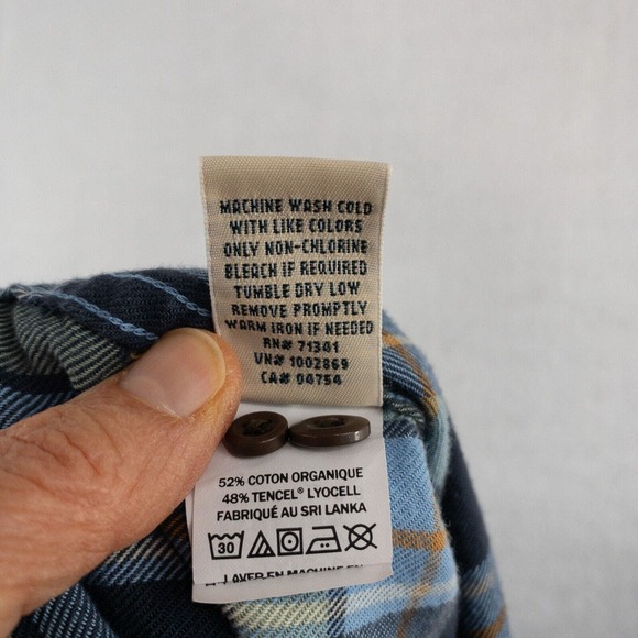 L.L. Bean Flannel Shirt Womens Small Blue Plaid - Picture 13 of 14